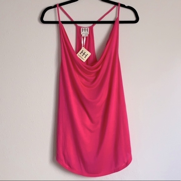 Haute Hippie Pink Cowl Neck Racerback Tank, Large, New with Tag! - Picture 2 of 8